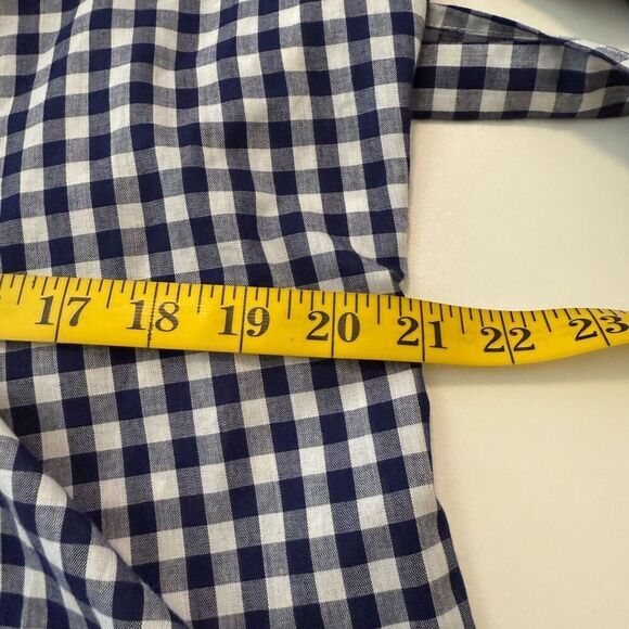 Fever Navy & White Gingham Tiered Full Sleeve True Wrap Top Sz XL Cha Cha, Chic - Picture 9 of 11